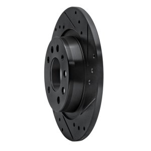 Pontiac Solstice Brake Rotor (1) - Rear Right - R1 Concepts - Drilled & Slotted - Black - `06-`10